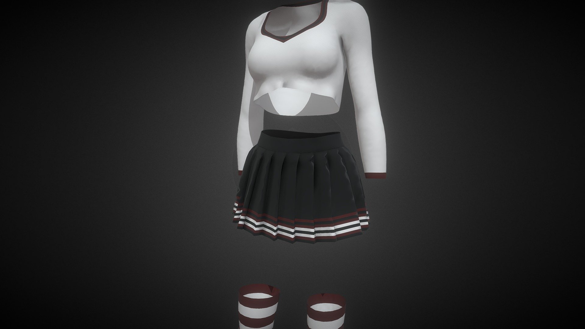 Cheerleader Goth Download Free 3d Model By Androkumura 7aa51ab 