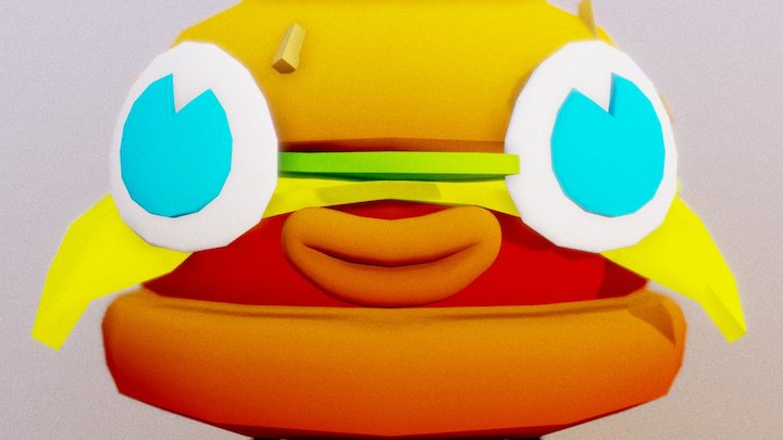 Cartoon Burger 3D Model