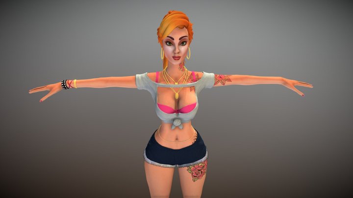 Red Hot Girl 3D Model