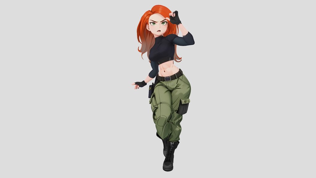 Red Haired Combat Character