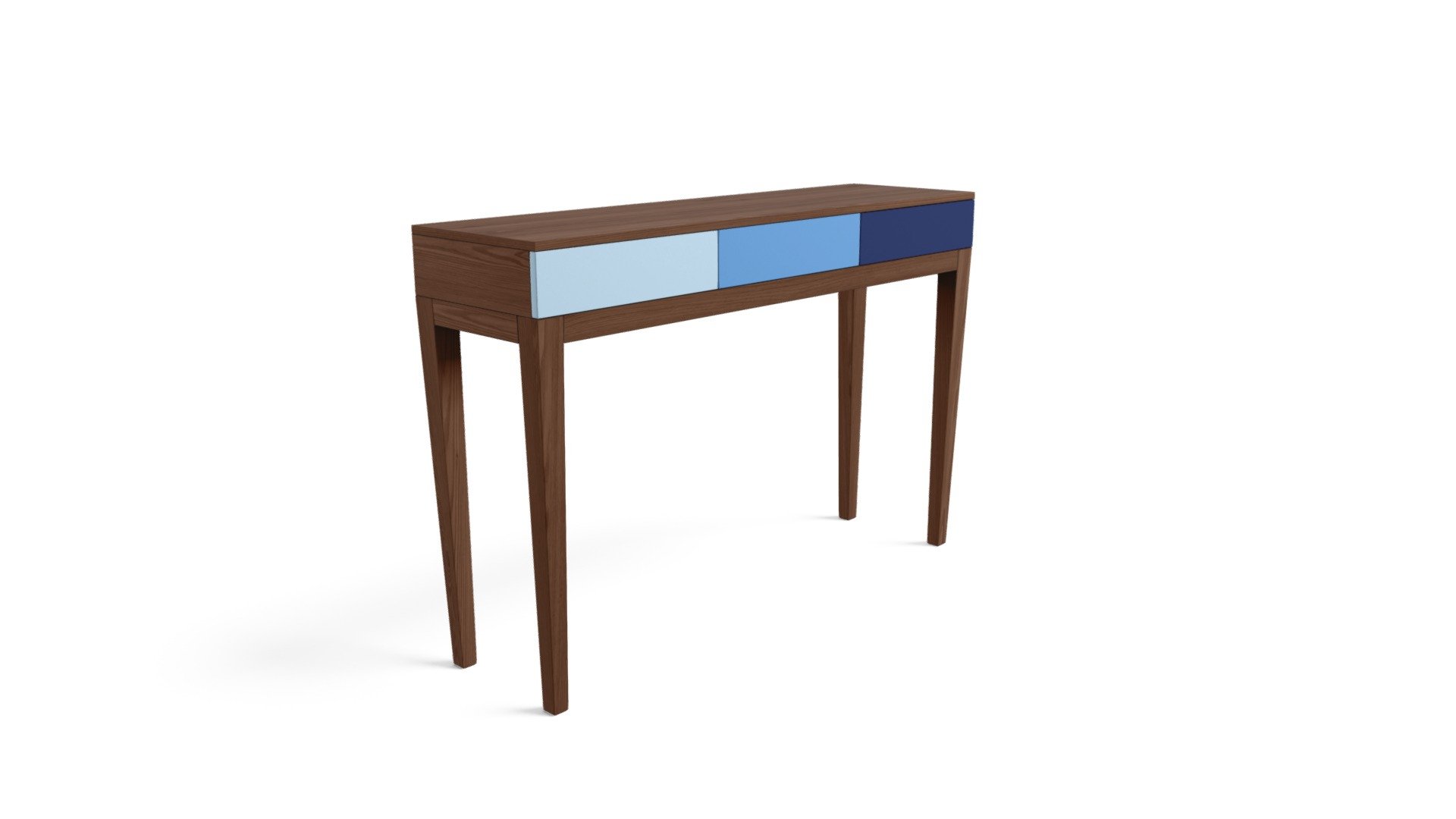 Vernay Console Desk,  Dark Ash Multicolour Blue