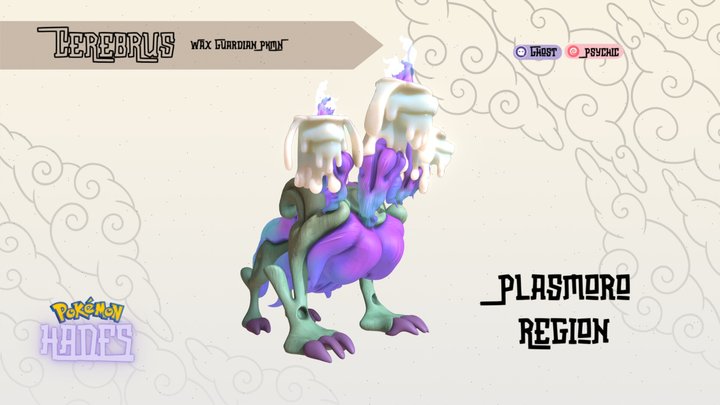 Cerebrus Pokemon 3D Model