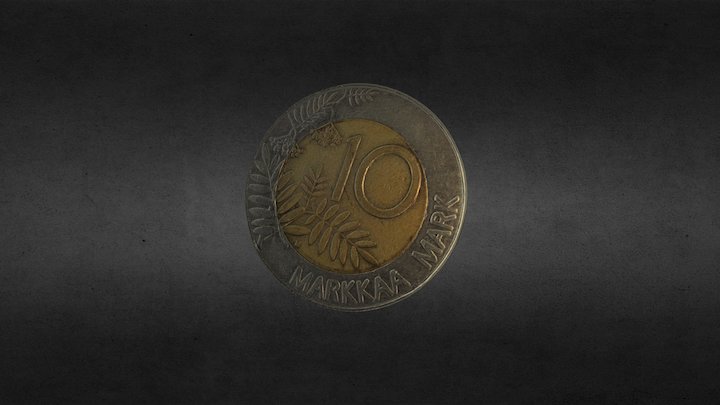 Coin - 10 Markkaa 3D Model