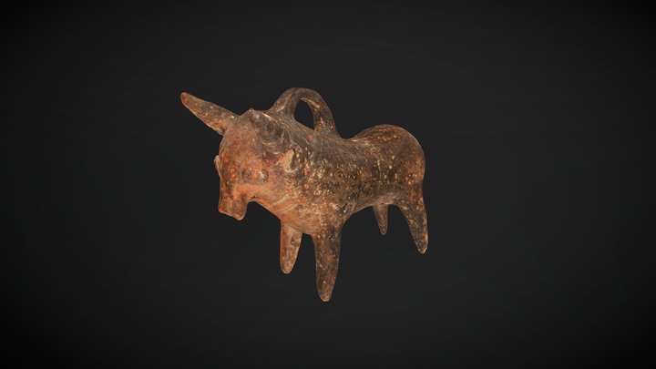 SAM A 0355 Cypriot Late Bronze Age Bull Askos 3D Model