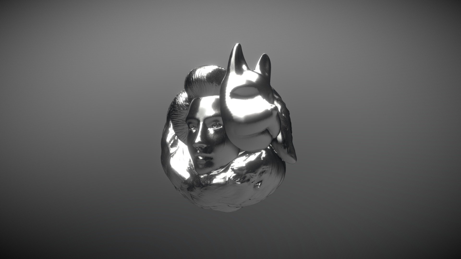 Kitsune pendant 3D model by VladimirIgumnov [7aabb70] Sketchfab