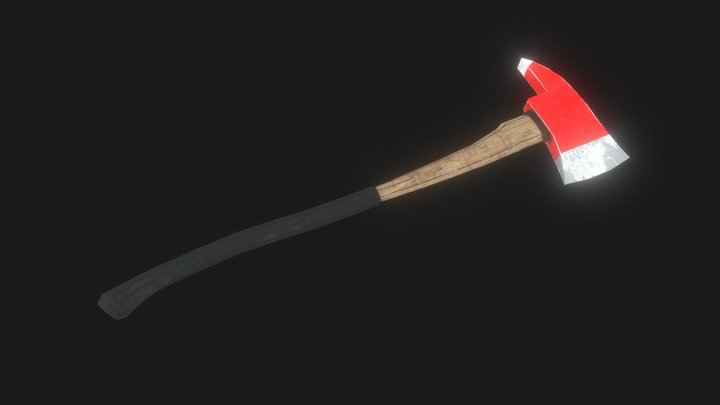 Game-Ready Fire Axe - Melee Weapon 3D Model