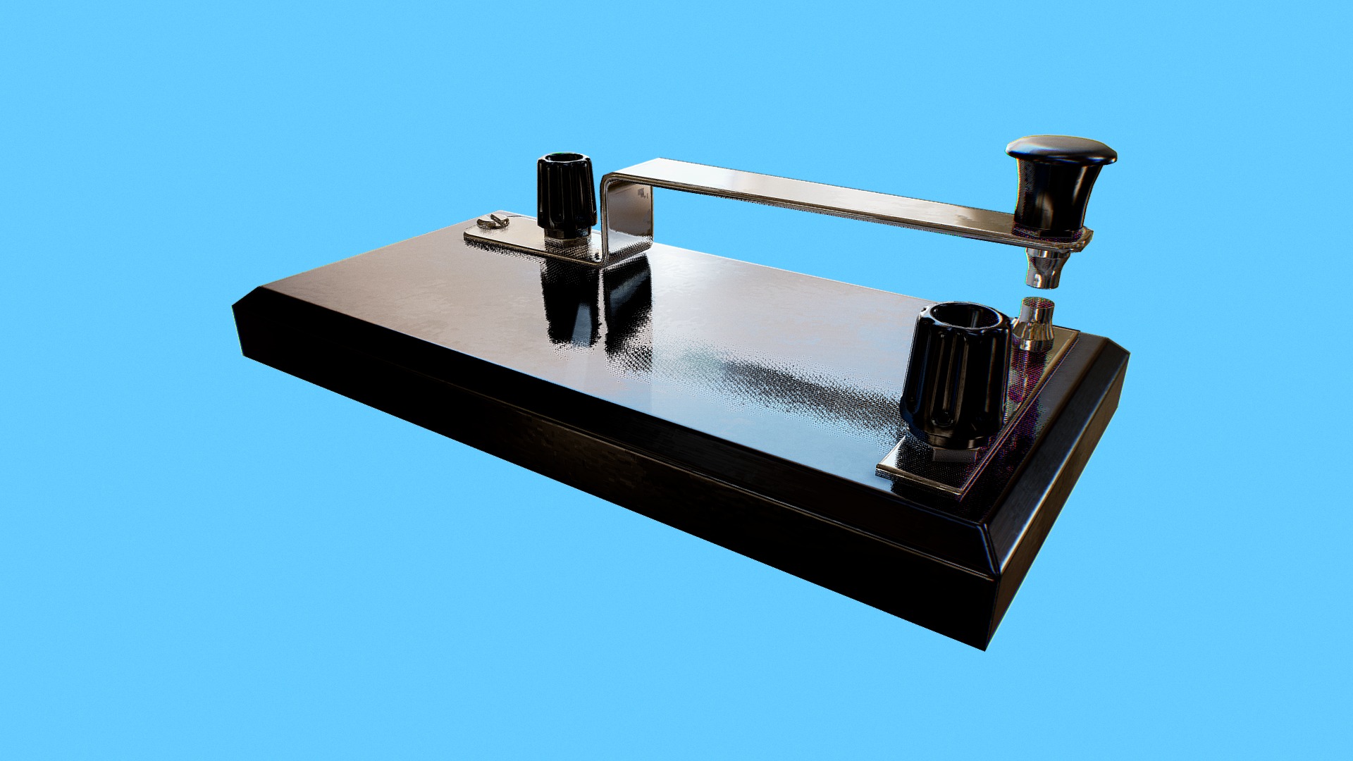 3D model Telegraph Key - This is a 3D model of the Telegraph Key. The 3D model is about a machine on the blue cover.