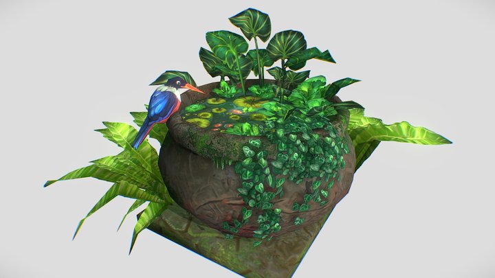 Happy Plants Water Tub 3D Model