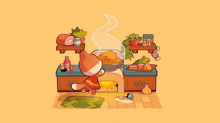 a Fox in the Kitchen 3D Model