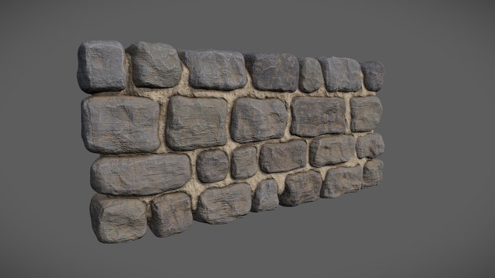 Stone Wall 3D Model