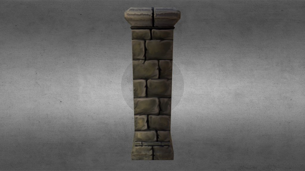 Stone Column Low Poly