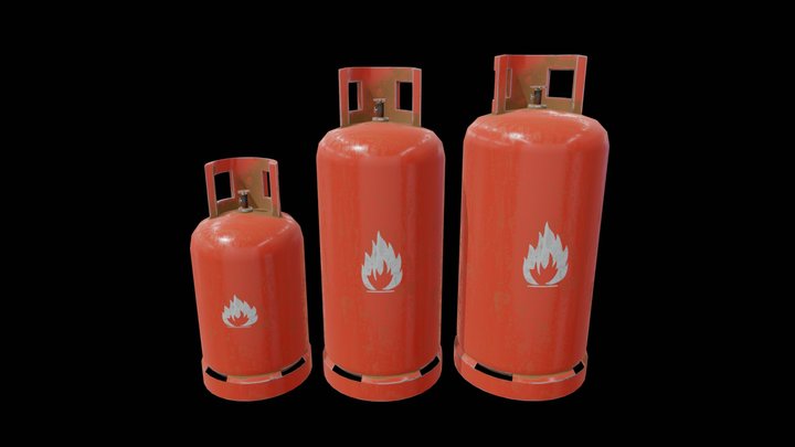 Low - Poly Gas Bottle 3d Model by Nikdox 3D Model