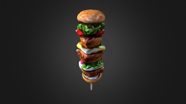 Beef Patties and Grill Spatula Food Models FBX Format 3D