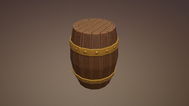 Cartoon Barrel 3D Model