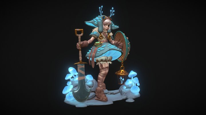 Mushroom Girl "Portobella" 3D Model