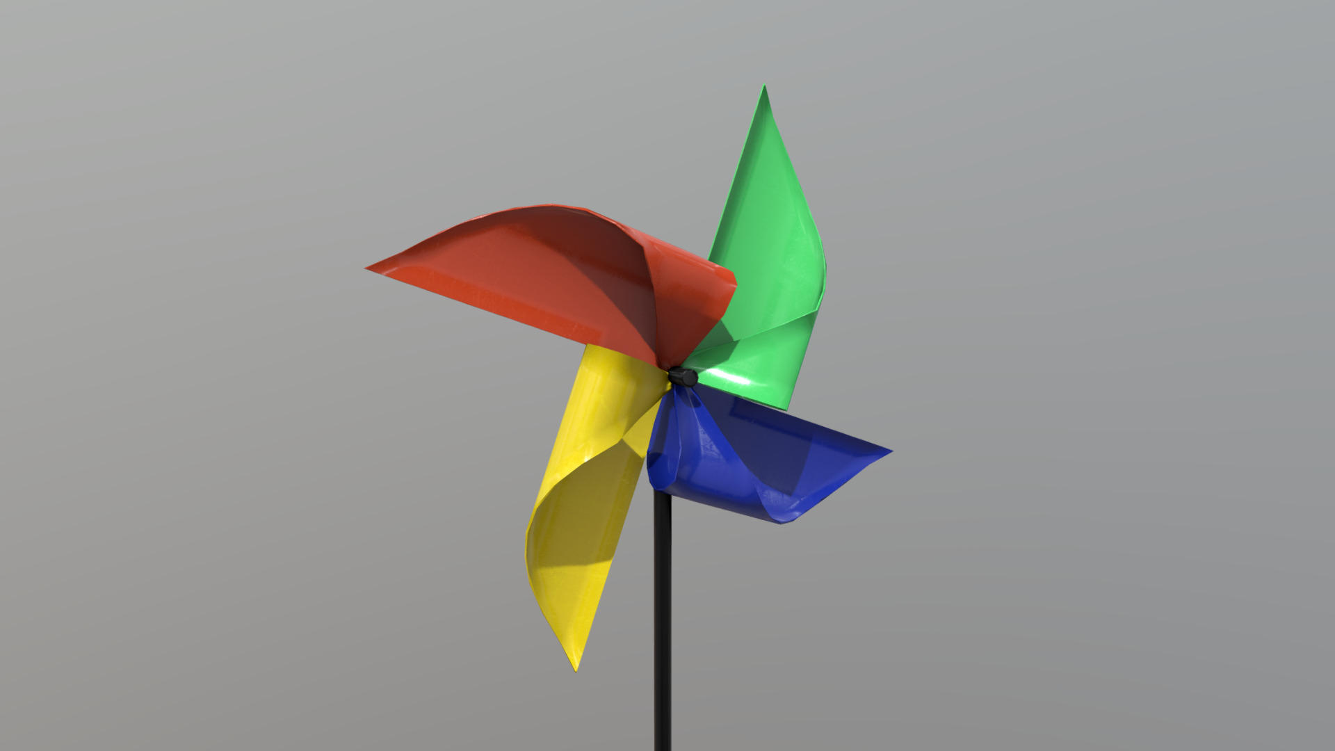 3D model Pinwheel - This is a 3D model of the Pinwheel. The 3D model is about a couple of colorful flags.
