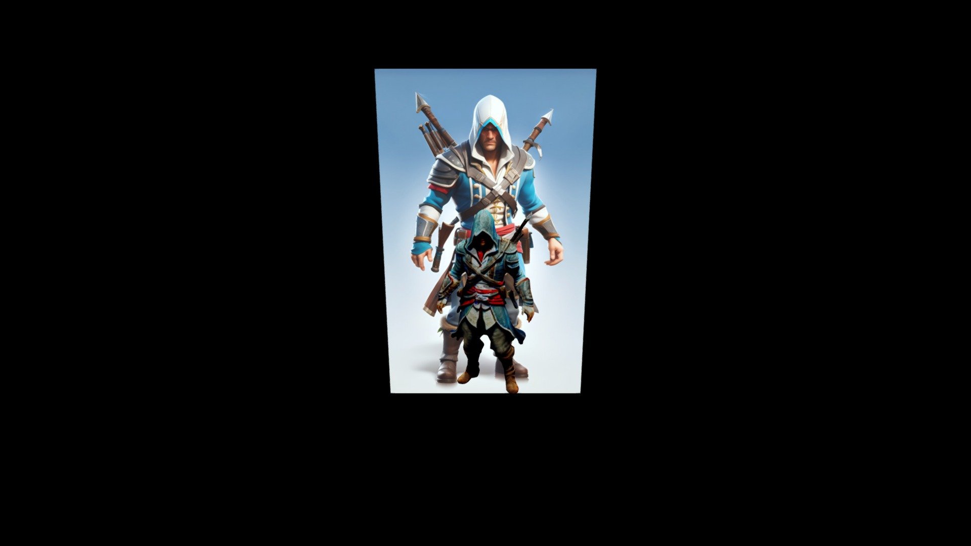 a close up of a person with a sword and a hood o - Download Free 3D ...