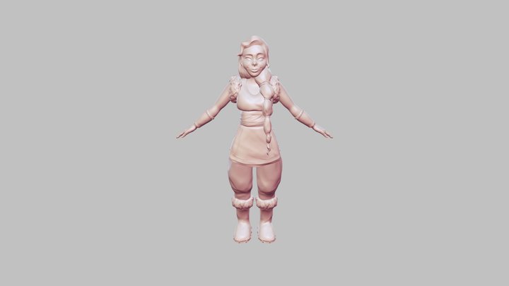 Female Viking Character 3D Model