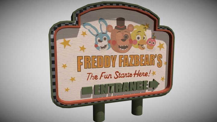 FNAF 2 Sign 3D Model