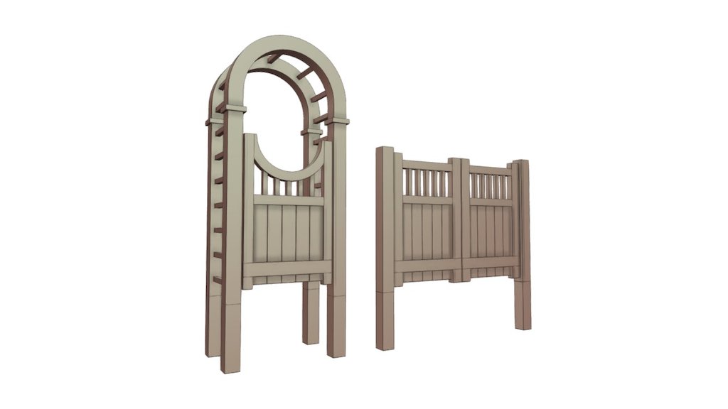 Single and Double Gate - 3D model by TimberBuild [7ac20c2] - Sketchfab