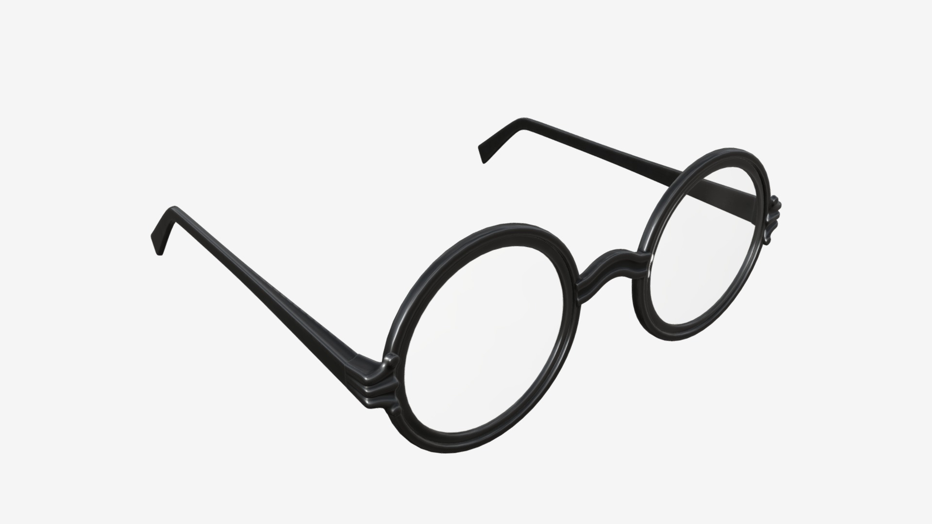 3D model Round glasses - This is a 3D model of the Round glasses. The 3D model is about shape, arrow.