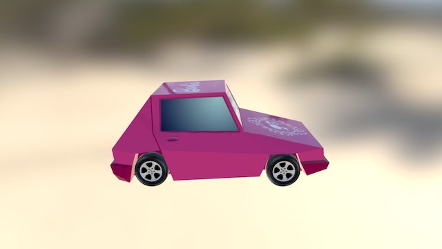 Voiture Rose 3D Model