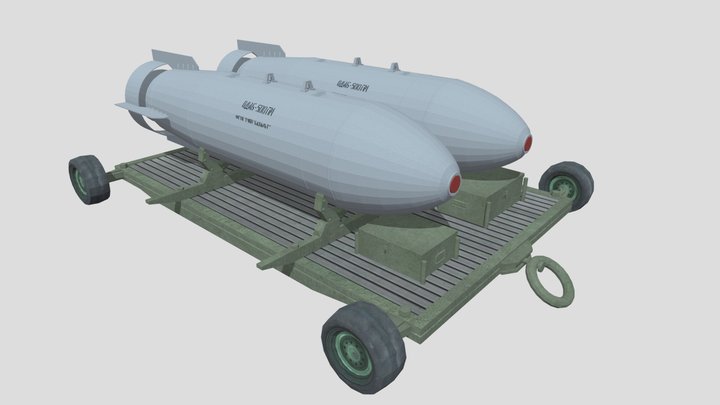 ODAB-500 vacuum bombs transport cart 3D Model