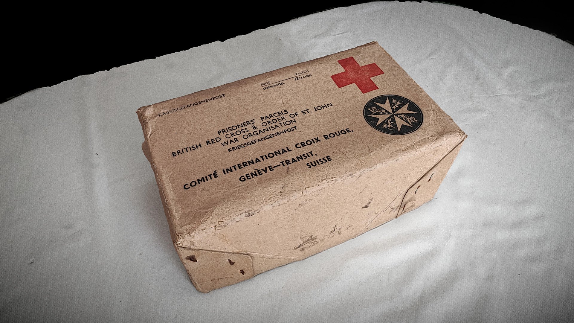 Korsnes museum, Pack from red cross (second war) — Sketchfab embed 3D viewer
