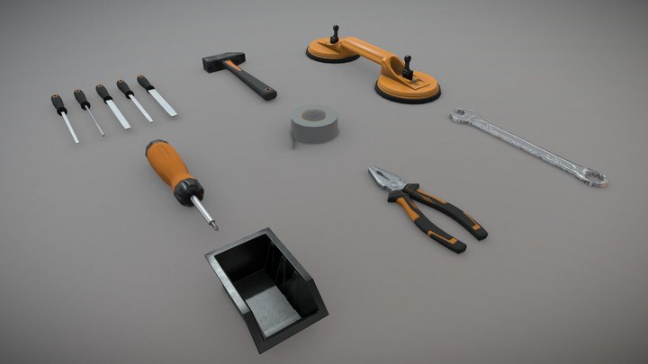 Low-Poly Tools set 3D Model
