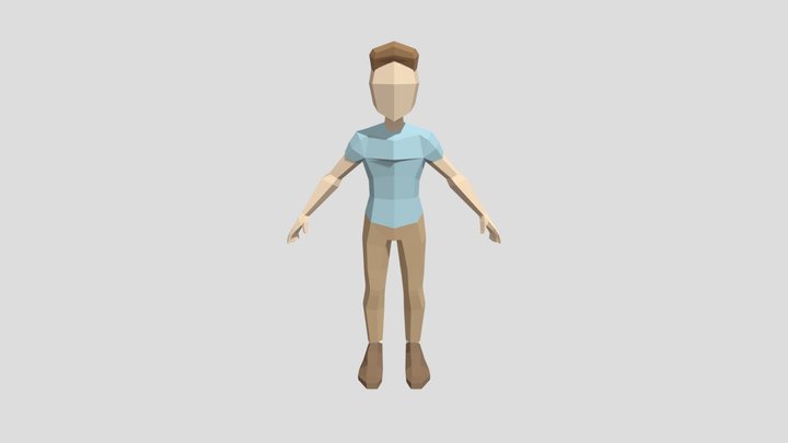Low Poly Casual Male Character 3D Model