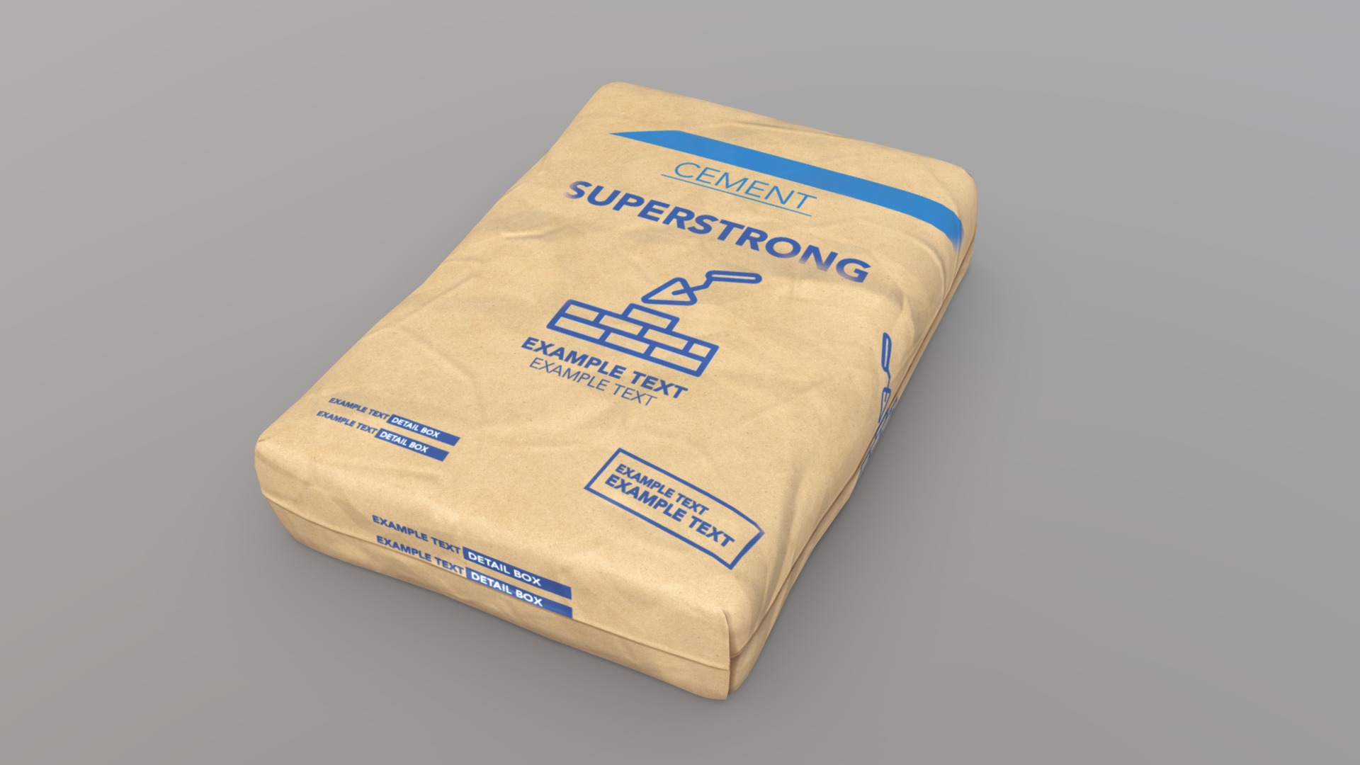 3D model Cement Bag - This is a 3D model of the Cement Bag. The 3D model is about text, letter.
