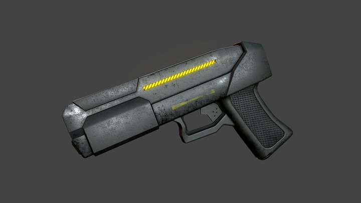 Pistol cyberpunk 3D Model