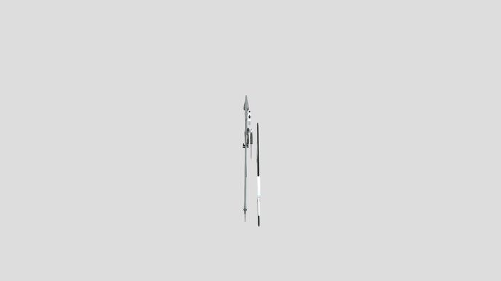 3 guns, 4 swords, and 1 spear 3D Model