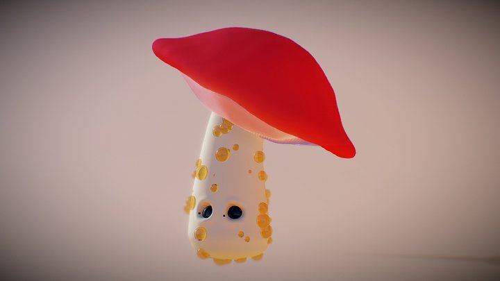 Animated Mushroom Character 3D Model