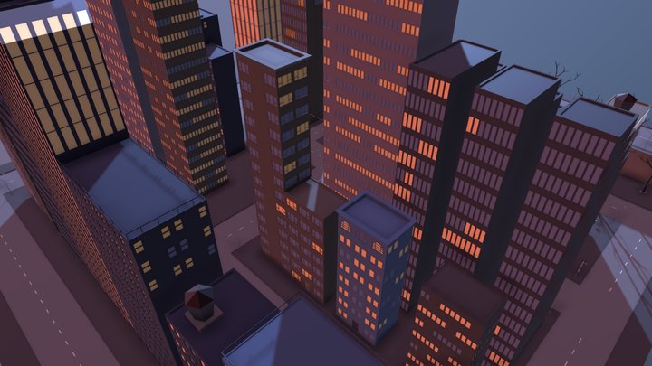 Industrial City 3D Model