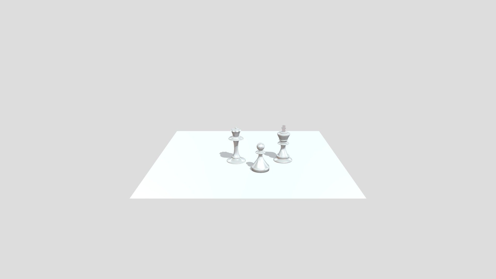 Chess King, Queen & Pawn
