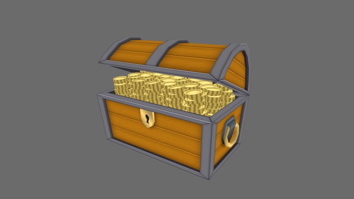 Animated Treasure Chest 3D Model