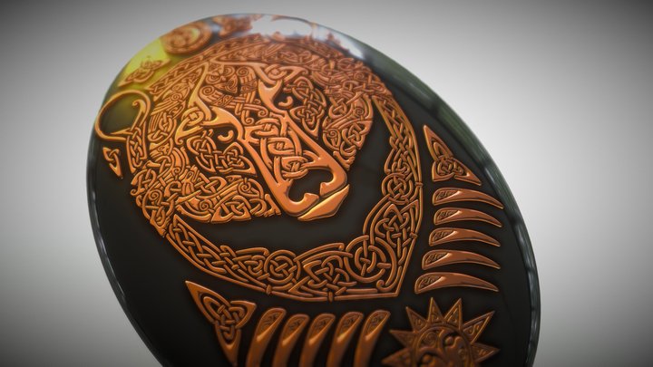 Bear - Slavic Ornament 3D Model
