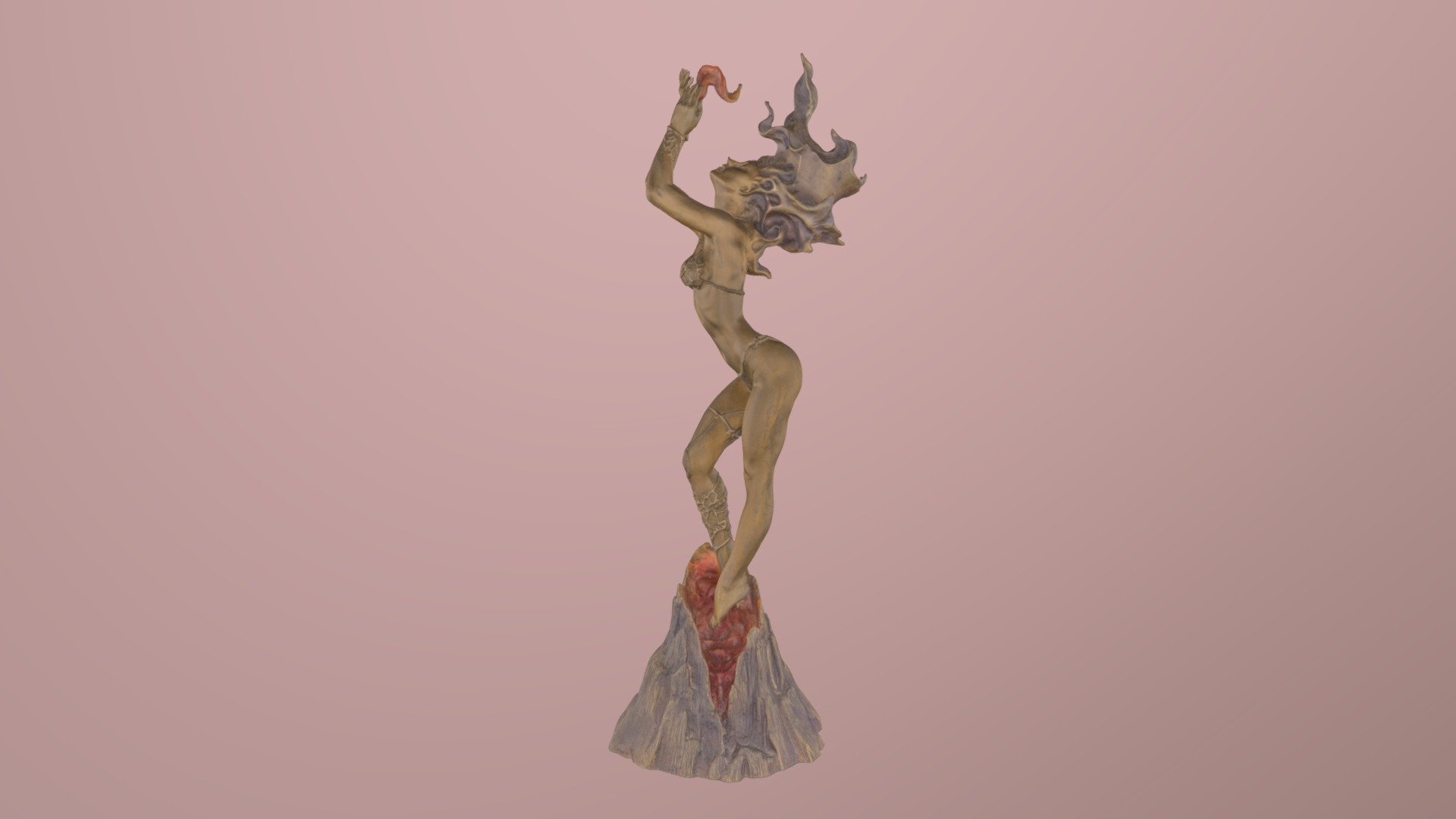 Fire Goddess Statue — Sketchfab embed 3D viewer
