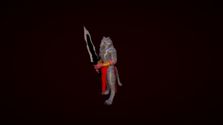 Stylized Demon Tiger 3D Model