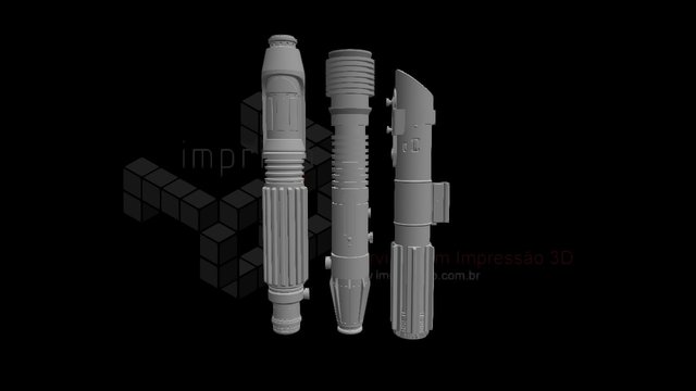 Lightsabers - Mace Windu, Plo Koon, Darth Vader 3D Model