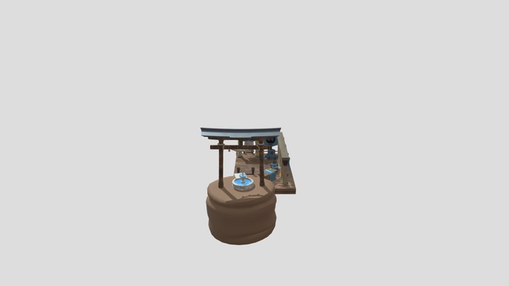 Rito Store with Shrine Textured 3D Model