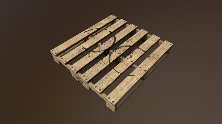 Realistic wooden palette (Game ready) 3D Model