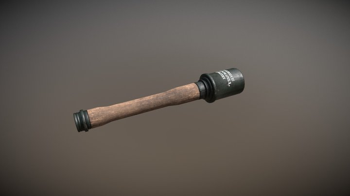 WW2 Stielhandgranate 24 3D Model