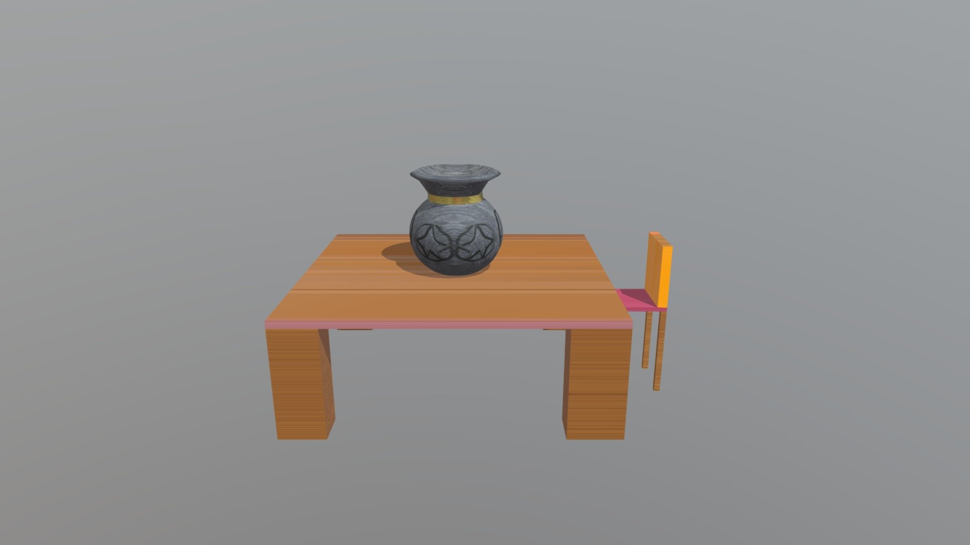 Table With Round Vase School Assignment Download Free 3D model by
