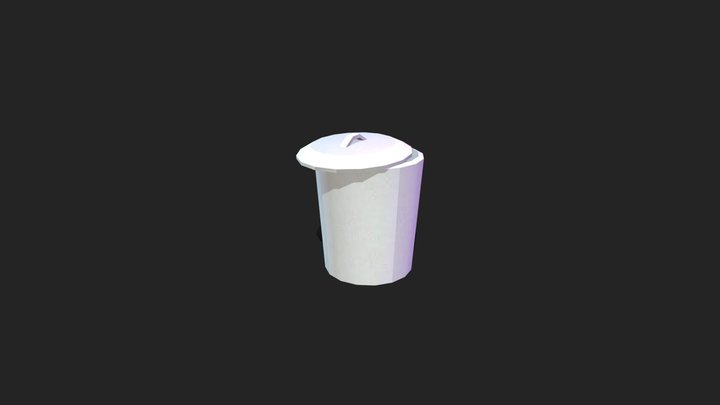 Low poly Trash can 3D Model