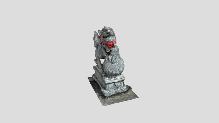 余慈爺廟右石獅 3D Model