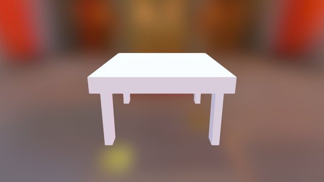 Square Halflap Coffee Table 3D Model