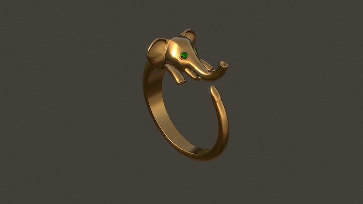 Ring Elephant 3D Model