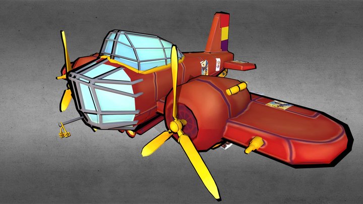 Stylized Breguet 460 - Spanish Civil War Plane 3D Model